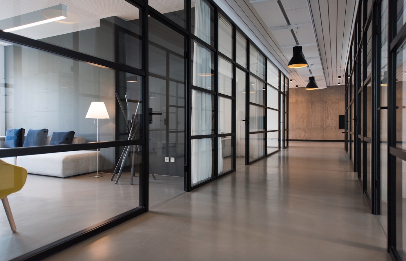 Modern office where staff are working
