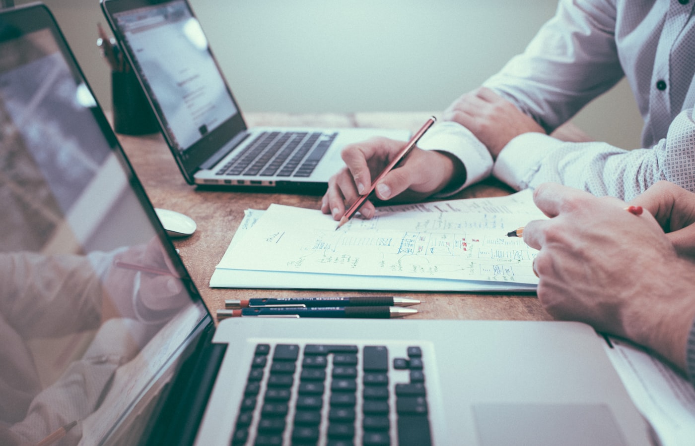 Tax planning documents on a desk